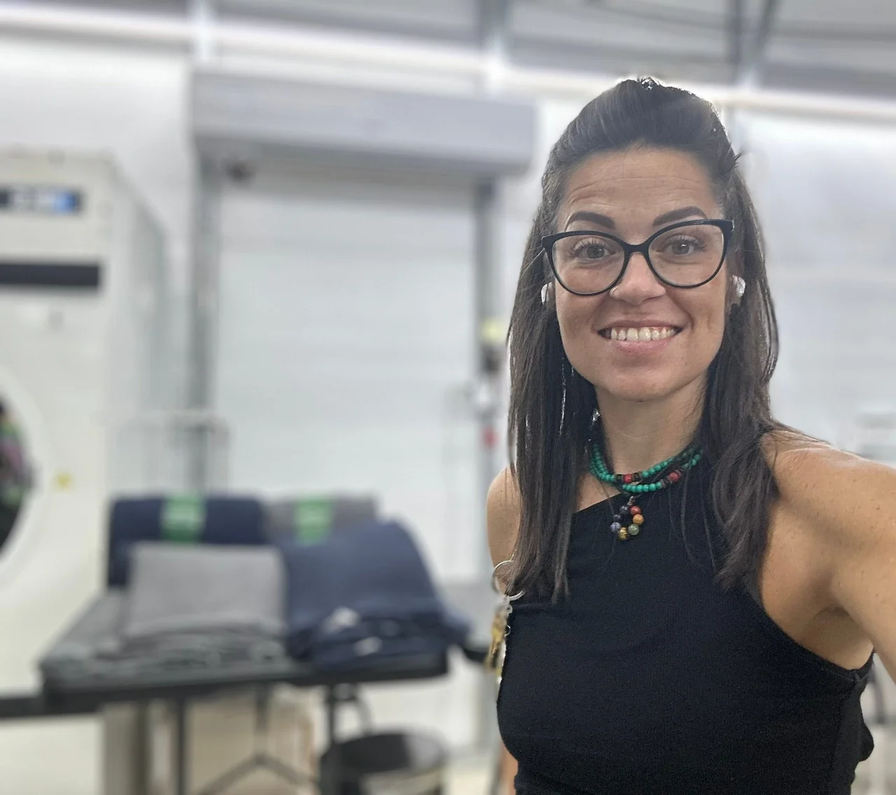 Denise De Priest in her laundry facility, Panama City Beach